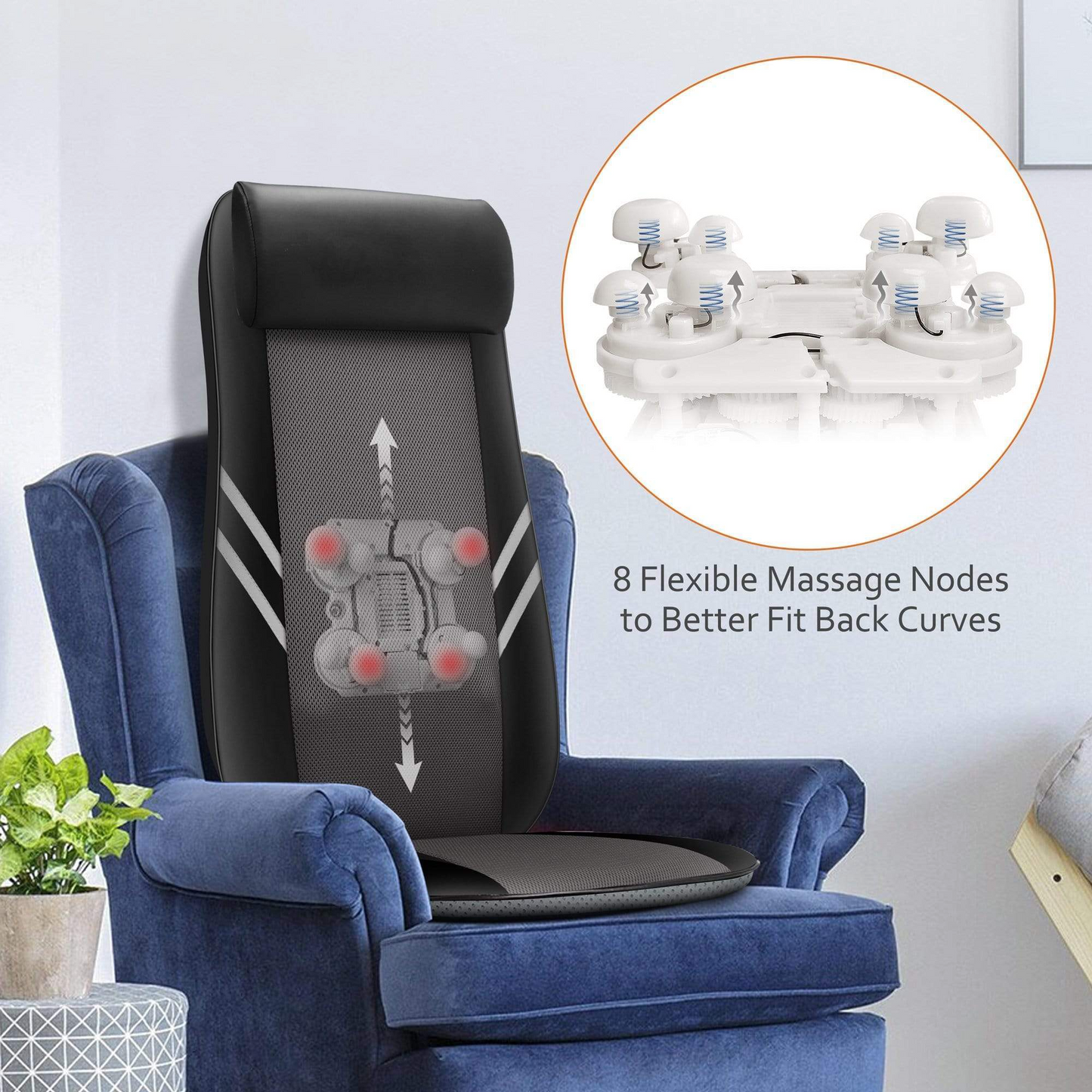 Snailax Shiatsu Massage Cushion with Heat Massage Chair Pad Kneading Back Massager