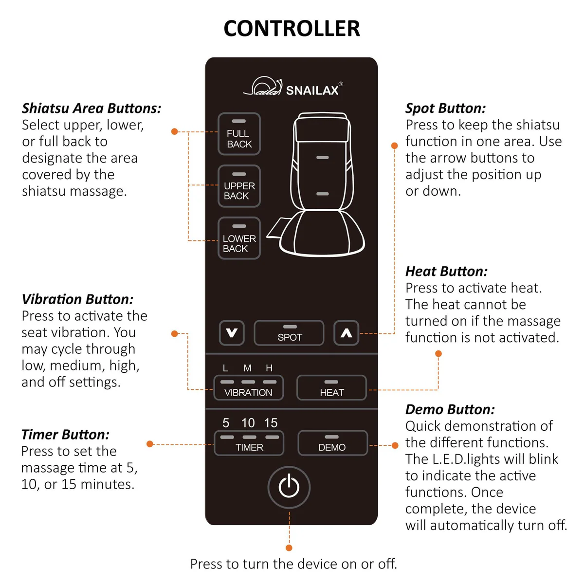 Snailax Shiatsu Massage Cushion with Heat Massage Chair Pad Kneading Back Massager