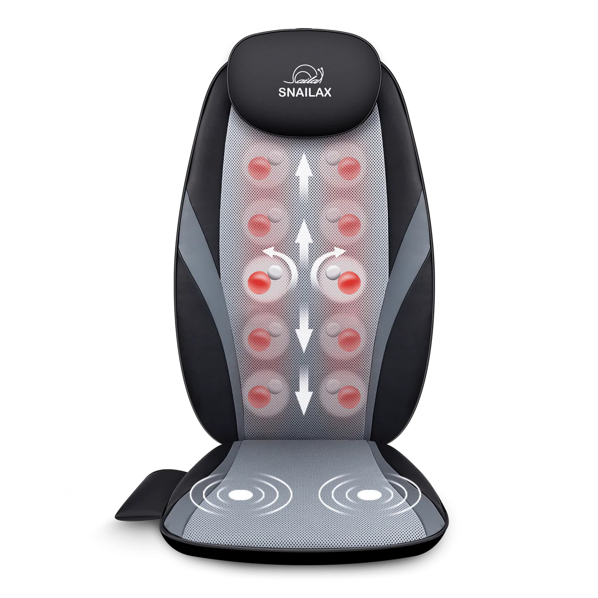 Snailax Shiatsu Massage Cushion with Heat Massage Chair Pad Kneading Back Massager